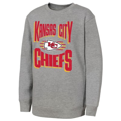Kansas City Chiefs Outerstuff Youth Jet Stream Sweatshirt - Gray