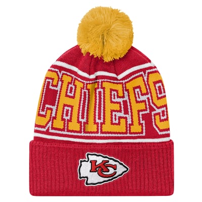 Kansas City Chiefs Outerstuff Youth Highlight Cuffed Knit Hat with Pom - Red