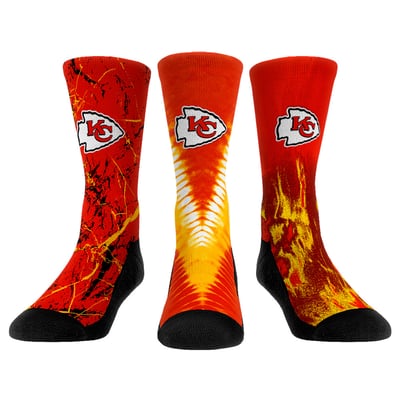  Kansas City Chiefs Rock Em Youth 3-Pack Crew Socks Set - 