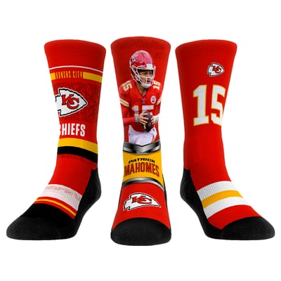 Patrick Mahomes Kansas City Chiefs Rock Em Youth 3-Pack Crew Socks Set - 