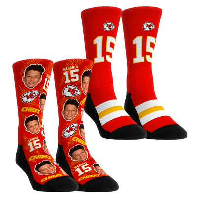 Patrick Mahomes Kansas City Chiefs Rock Em Youth Player Football Guy Two-Pack Crew Sock Set
