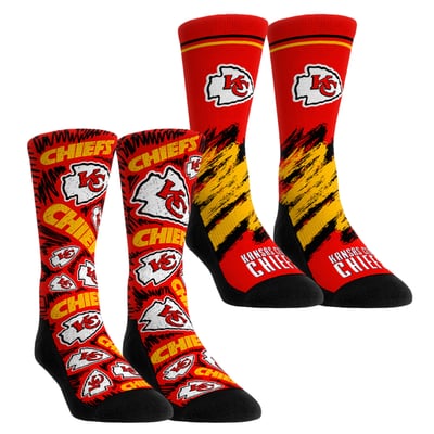  Kansas City Chiefs Rock Em Youth Throwback Two-Pack Crew Socks Set - Red