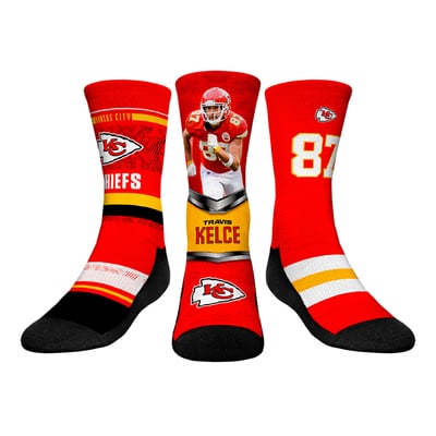 Travis Kelce Kansas City Chiefs Rock Em Youth Pro Three-Pack Crew Sock Set - Red