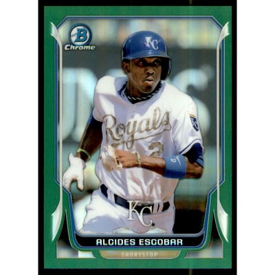 2014 Bowman Chrome Green Refractors #207 Alcides Escobar