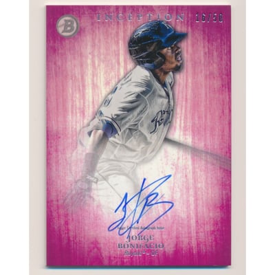 2014 Bowman Inception Prospect Autographs Pink #PAJBO Jorge Bonifacio