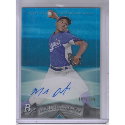2014 Bowman Platinum Prospect Autographs Blue Refractors #APMA Miguel Almonte