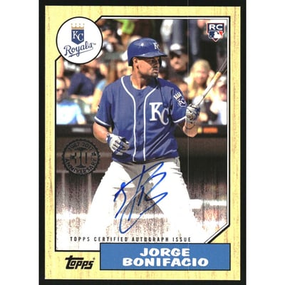 2017 Topps Update '87 Topps Autographs #87AJBN Jorge Bonifacio
