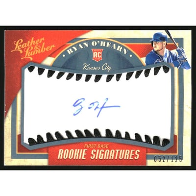 2019 Panini Leather and Lumber Rookie Baseball Signatures Black #128 Ryan O'Hearn/125