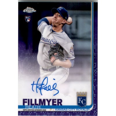 2019 Topps Chrome Rookie Autographs Purple Refractors #RAHF Heath Fillmyer