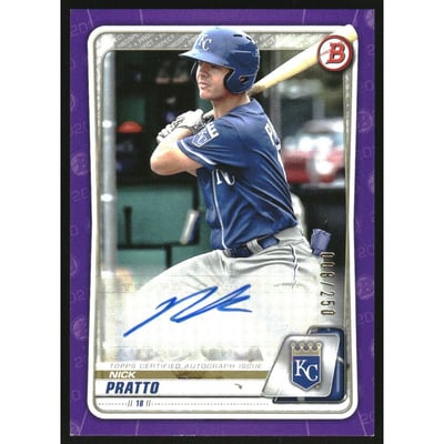 2020 Bowman Prospect Autographs Purple #PANP Nick Pratto