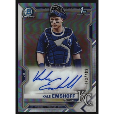2021 Bowman Chrome Prospect Autographs Refractors #CPAKE Kale Emshoff