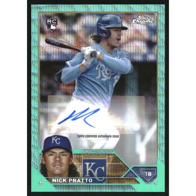 2023 Topps Chrome Update Autographs Aqua Wave Refractors #ACNP Nick Pratto