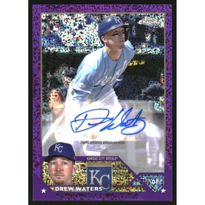 2023 Topps Chrome Update Autographs Purple Speckle Refractors #ACDW Drew Waters