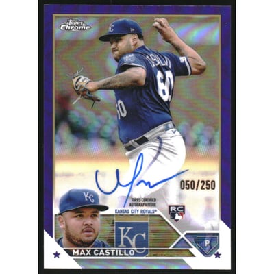 2023 Topps Chrome Update Rookie Autographs Purple Refractors #RAMC Max Castillo