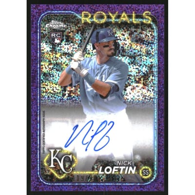 2024 Topps Chrome Rookie Autographs Purple Speckle Refractors #RANL Nick Loftin
