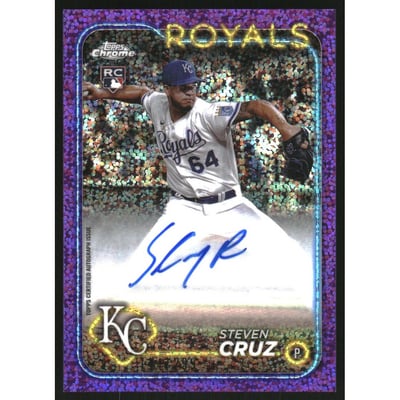 2024 Topps Chrome Rookie Autographs Purple Speckle Refractors #RASC Steven Cruz