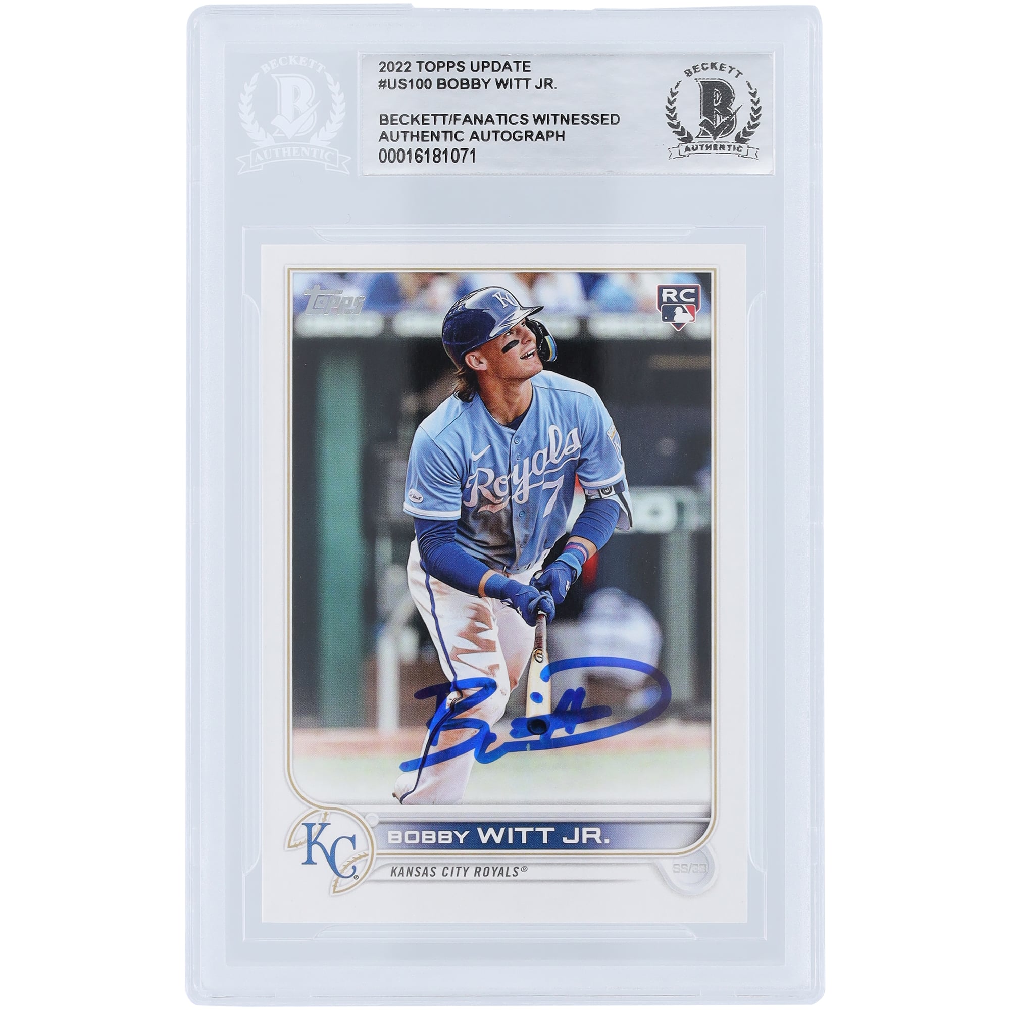 Bobby Witt Jr. Kansas City Royals Autographed 2022 Topps Update 