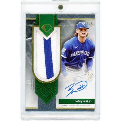 Bobby Witt Jr. Kansas City Royals Autographed 2024 Topps Diamond Icons Jumbo Patch Game Used Dual-Color Jersey Relic #AJP-BW #17/25 Card