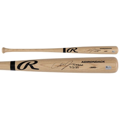 Carter Jensen Kansas City Royals Autographed Fanatics Authentic Black Rawlings Pro Bat with "MLB Debut 9/2/25" Inscription 