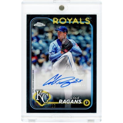 Cole Ragans Kansas City Royals Autographed 2024 Topps Chrome Black Refractor #Ac-CRA #5/10 Card