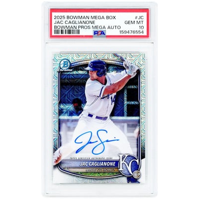 Jac Caglianone Kansas City Royals Autographed 2025 Bowman Chrome Mega Box #BMA-JC PSA Authenticated 10 Card
