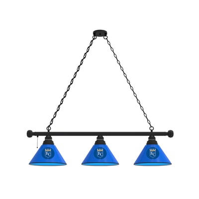 Kansas City Royals 3-Shade Billiard Light with Black Fixture