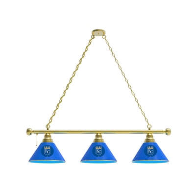 Kansas City Royals 3-Shade Billiard Light with Brass Fixture