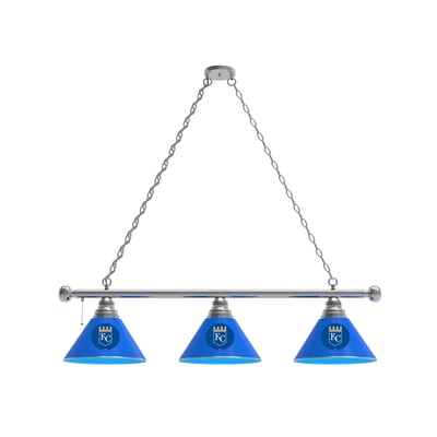 Kansas City Royals 3-Shade Billiard Light with Chrome Fixture
