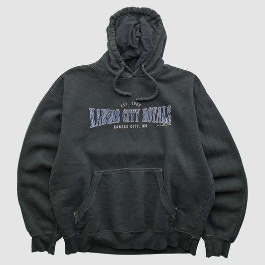 Kansas City Royals Gear For Sports 2000s Hooded Pullover Sweatshirt - Black - L by Fanatics Real Vintage