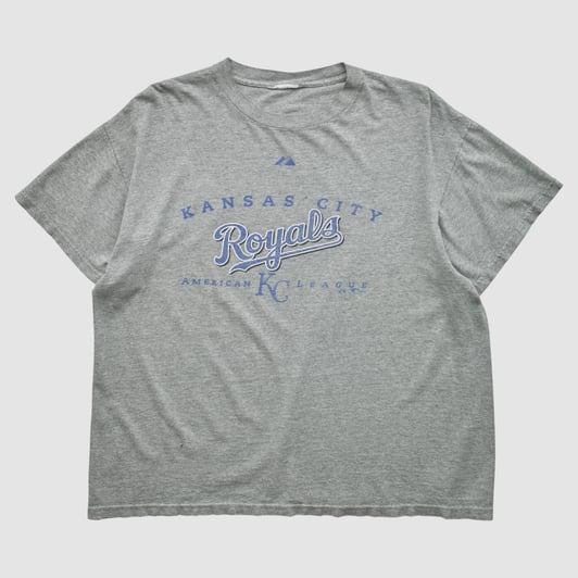 Kansas City Royals Majestic 2000s T-shirt - Heather Gray - 2XL by Fanatics Real Vintage