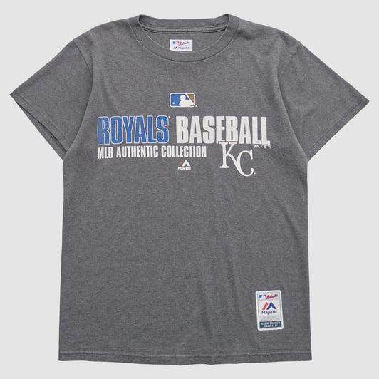 Kansas City Royals Majestic 2010s T-shirt - Dark Heather Gray - M by Fanatics Real Vintage
