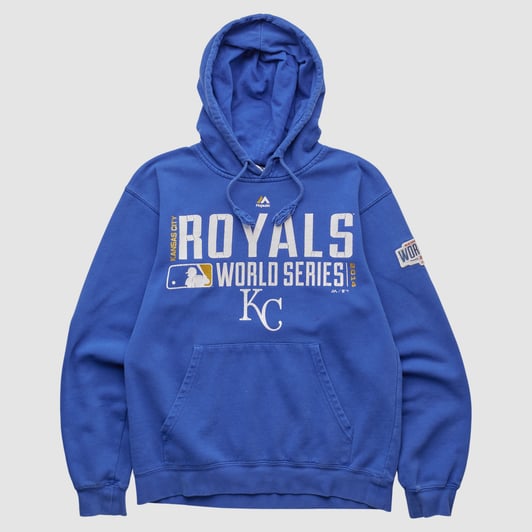 Kansas City Royals Majestic 2014 Hooded Pullover Sweatshirt - Blue - XXS by Fanatics Real Vintage