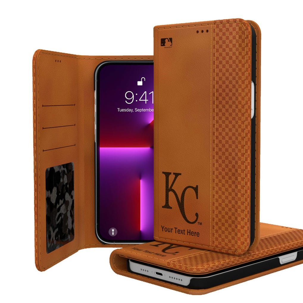 Kansas City Royals Personalized Burn Design iPhone Folio Case