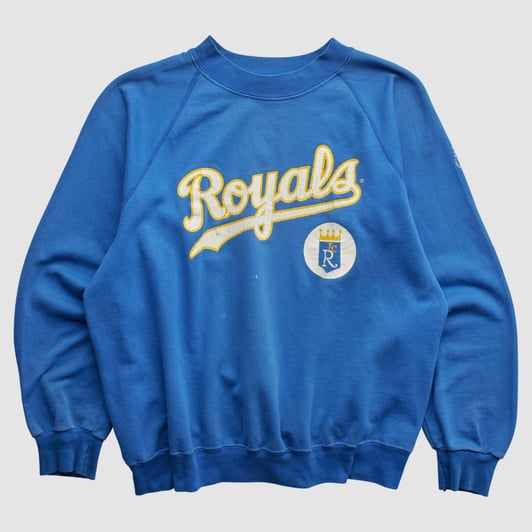 Kansas City Royals Trench 90s Pullover Sweatshirt - Blue - S by Fanatics Real Vintage