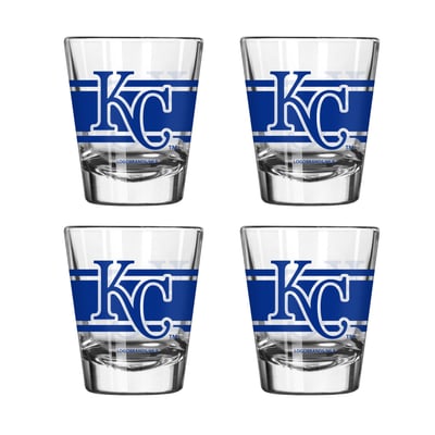 Kansas City Royals Logo Brands Four-Piece Stripe Shot Glass Set
