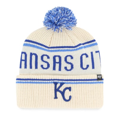 Kansas City Royals '47 Quattrle Cuffed Knit Hat with Pom - Natural