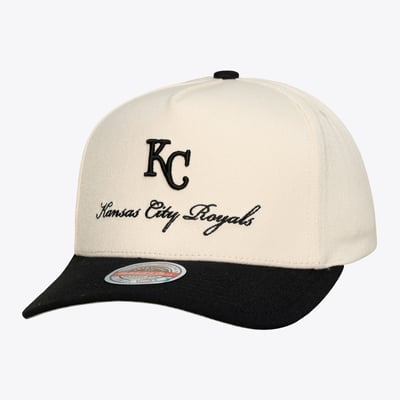  Kansas City Royals Mitchell & Ness Flawless Stretch-Snap Hat - Cream/Black