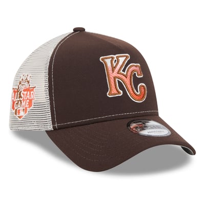 Kansas City Royals New Era Pumpkin Spice 9FORTY A-Frame Adjustable Trucker Hat - Brown