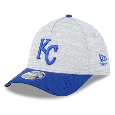  Kansas City Royals New Era Men's Tech 39THIRTY A-Frame Flex Hat - Gray/Royal