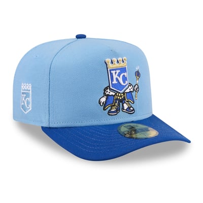 Kansas City Royals New Era Cartoon A-Frame 59FIFTY Fitted Hat - Light Blue/Blue