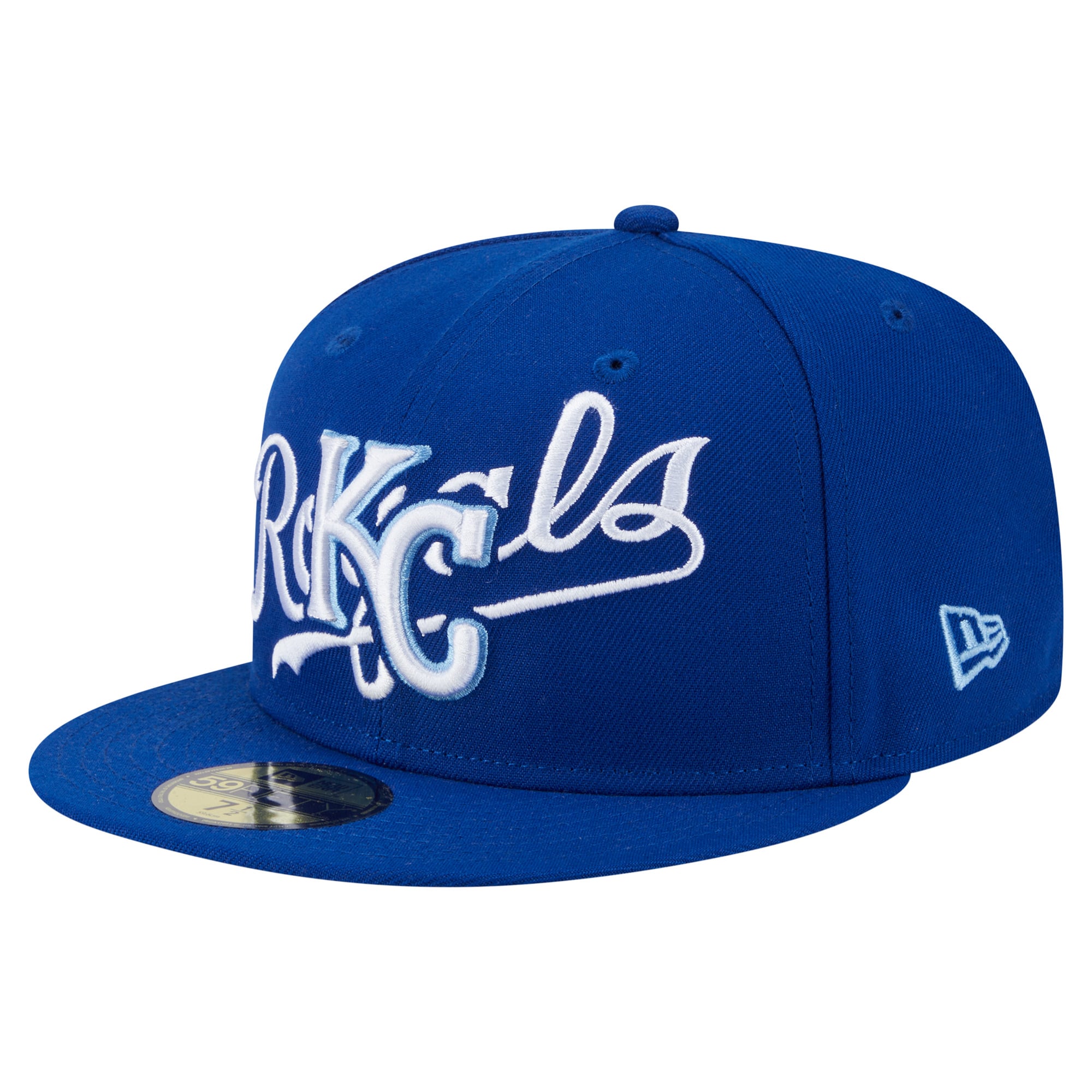 Men's Kansas City Royals New Era Royal Overlap 59FIFTY Fitted Hat