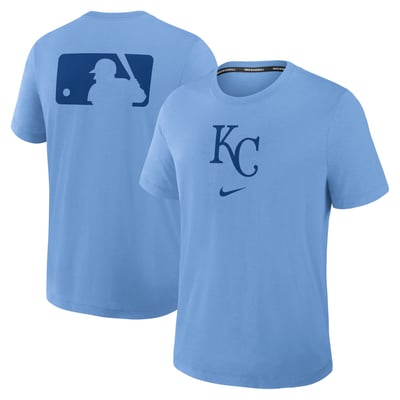 Kansas City Royals Nike Authentic Collection Early Work Tri-Blend Dri-FIT T-Shirt - Light Blue