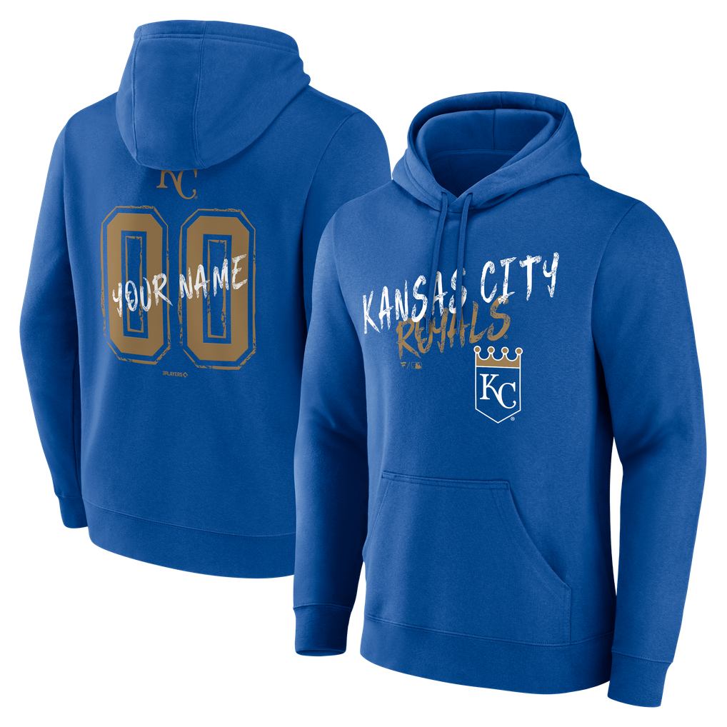 Men's Kansas City Royals Royal Hustle Personalized Name & Number Hoodie