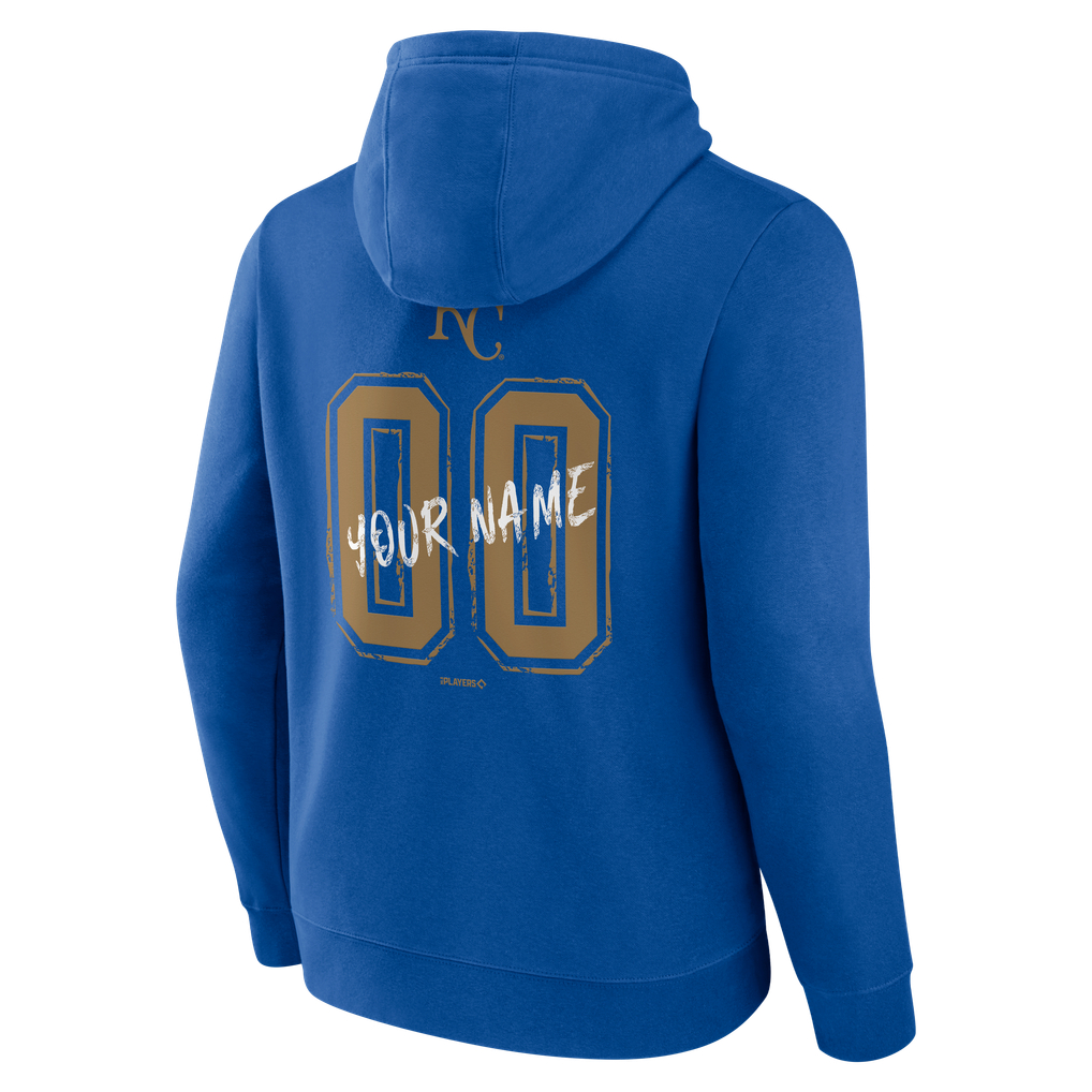 Men's Kansas City Royals Royal Hustle Personalized Name & Number Hoodie