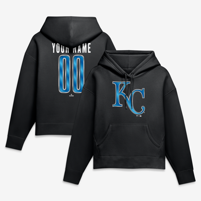 Kansas City Royals Women's Forged Mascot Personalized Name & Number Hoodie - Black
