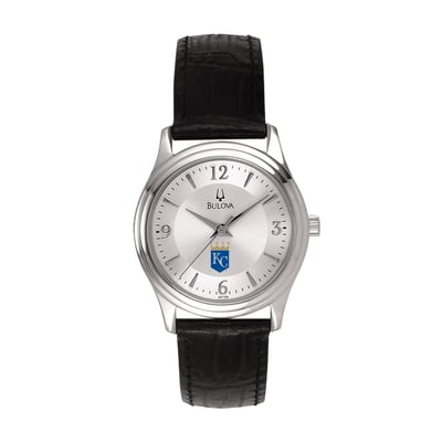 Kansas City Royals Bulova Women's Leather Strap Watch - Silver