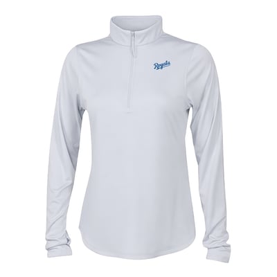 Kansas City Royals Columbia Women's Fairway Breeze Quarter-Zip Pullover - White