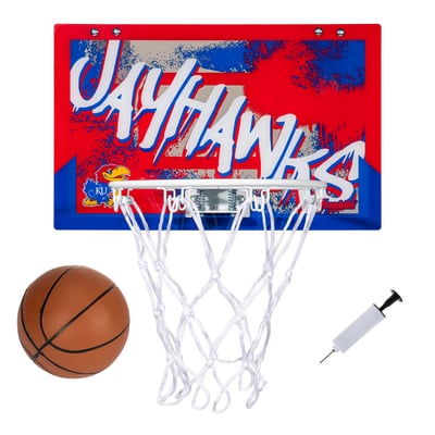 Kansas Jayhawks Franklin Sports  Over-the-Door Mini Basketball Hoop Set 
