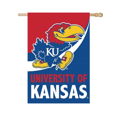  Kansas Jayhawks 29" x 43" Color Wave Double-Sided Burlap House Flag