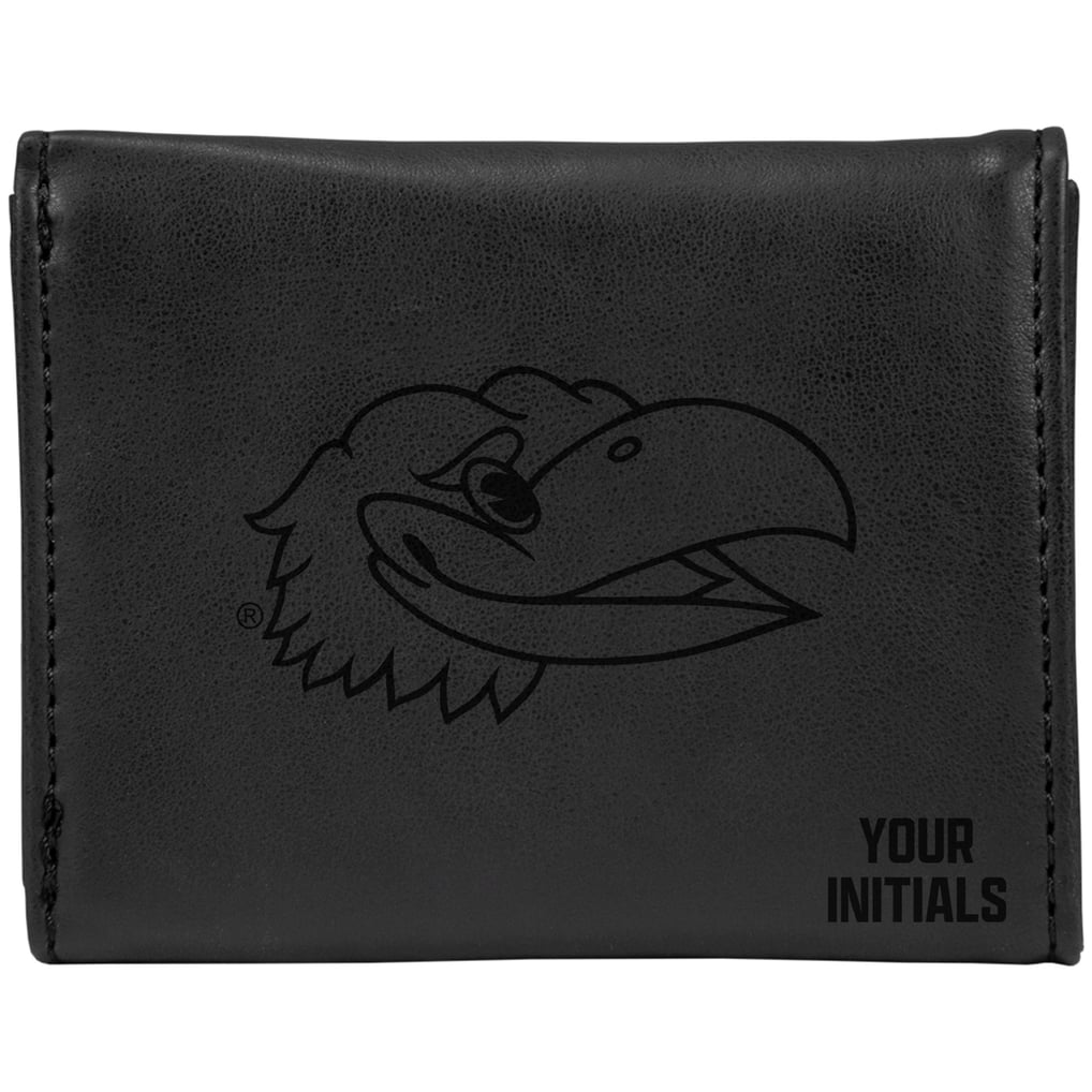 Kansas Jayhawks Personalized Trifold Wallet - Black